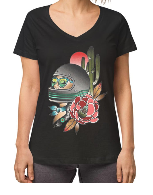 T-shirt "Woman helmet /casque femme"