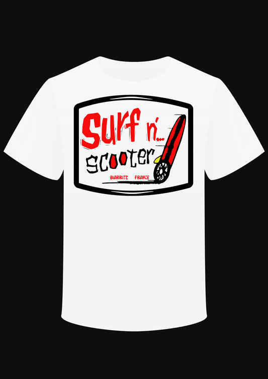 T-shirt " Surfn' scooter France or California or Japan"
