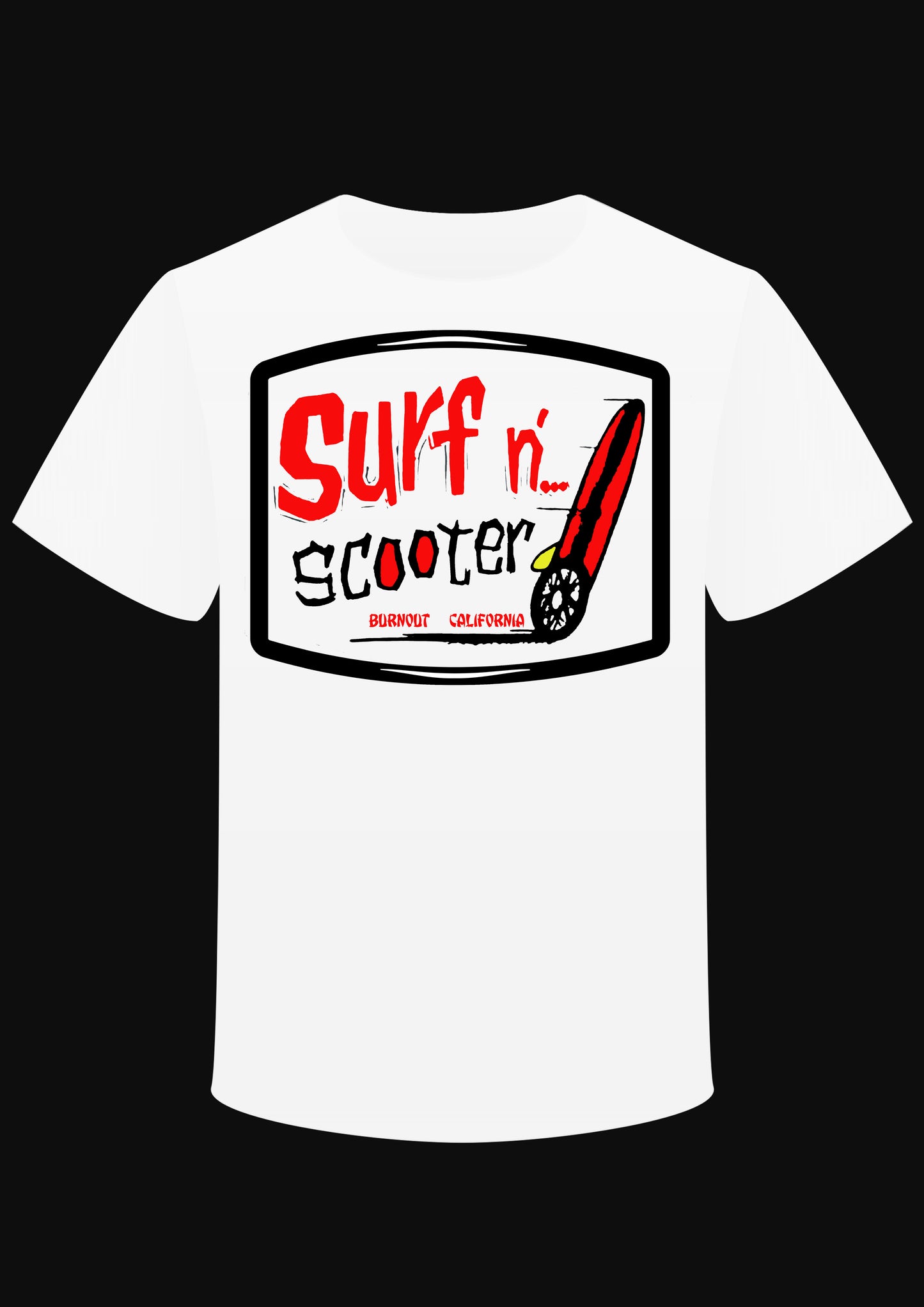T-shirt " Surfn' scooter France or California or Japan"
