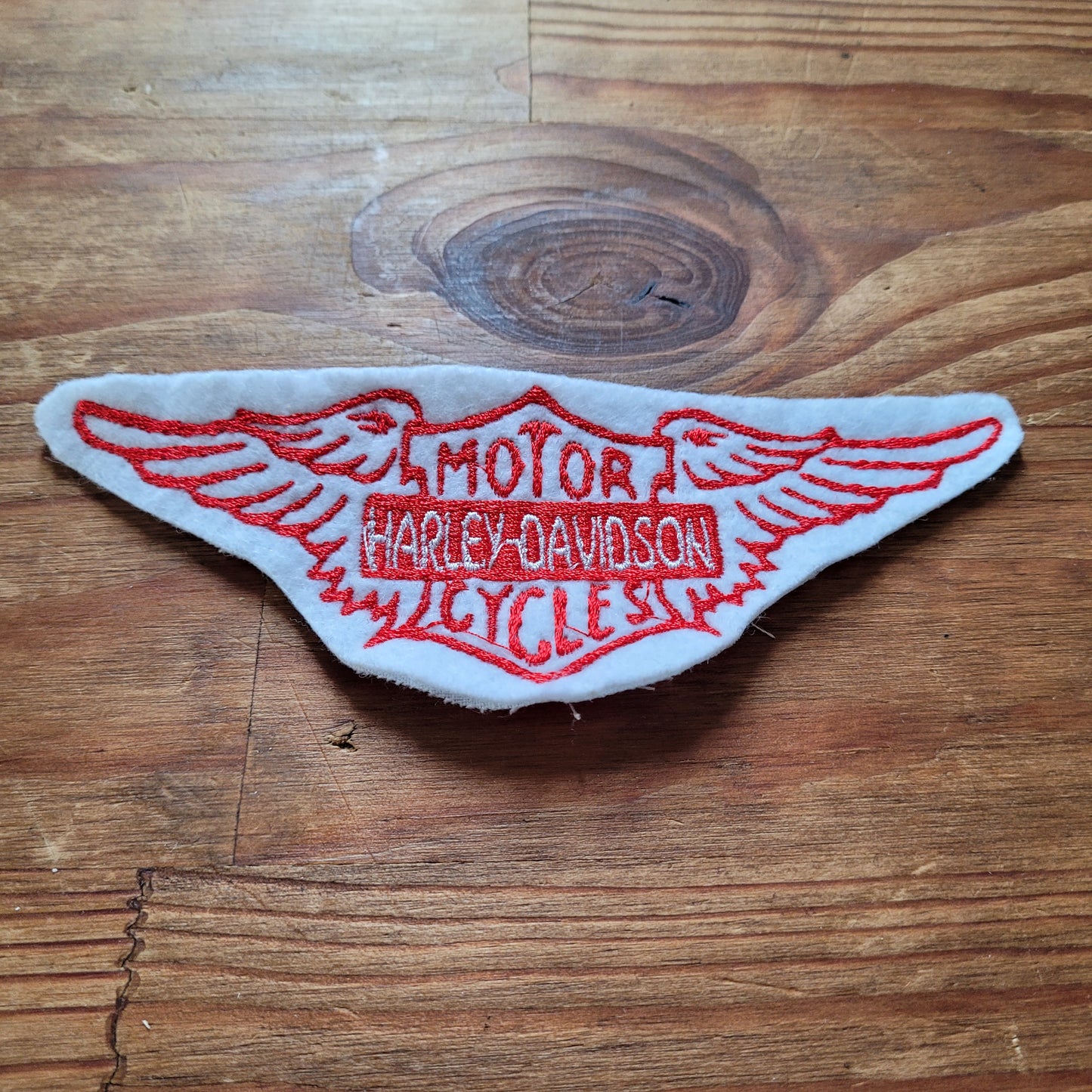 Vintage Harley Wing Logo ( Version White & Red)