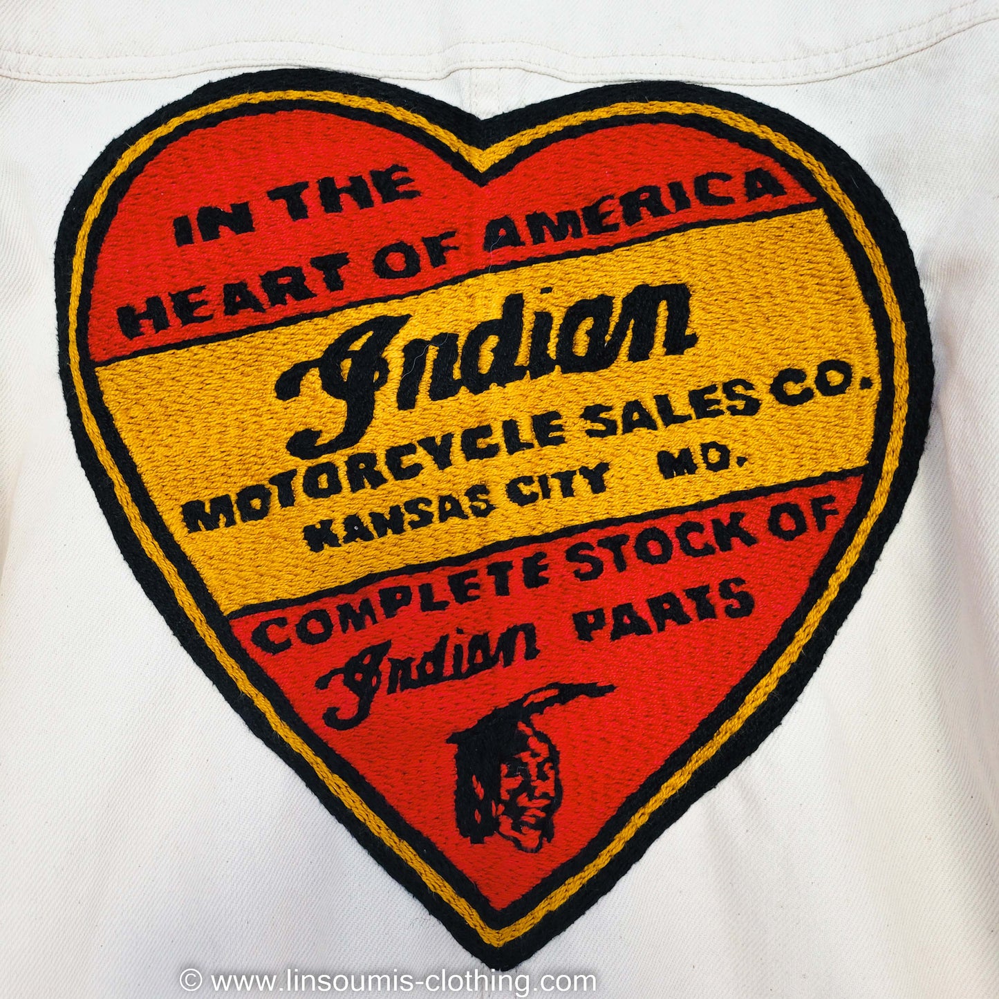 Coverall American Vintage hand embroidered chainstitch method combinaison  brodée à la main INDIAN