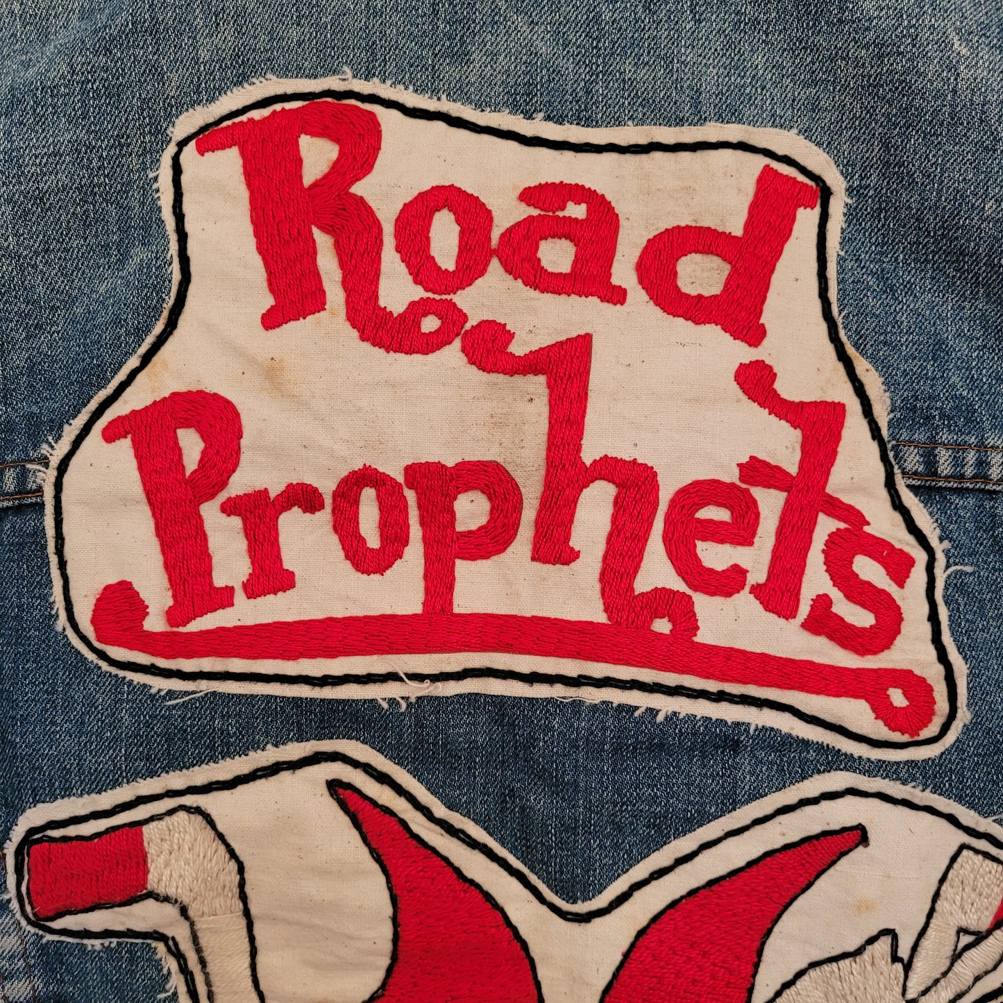 "Road prophets" chainstitched by hand Levi's Jacket/ Veste levis vintage brodée main et patchée