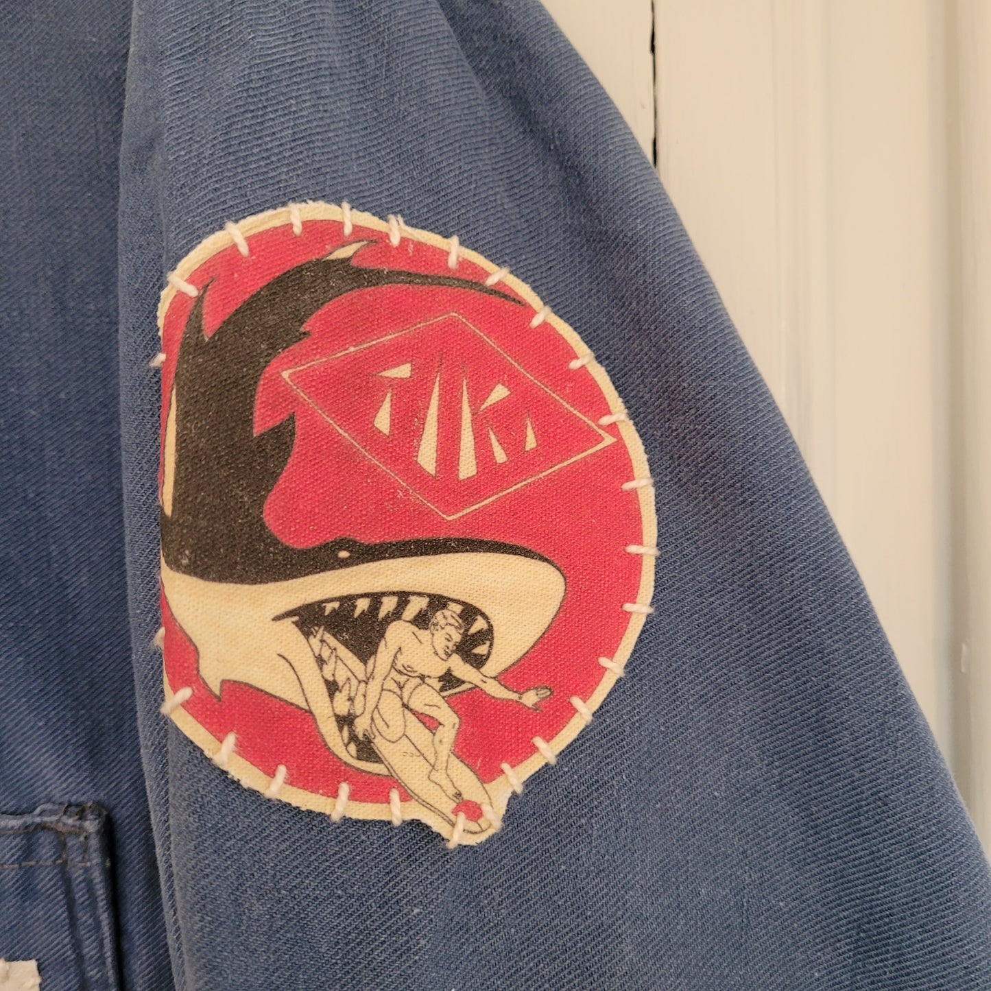 In loving memory of ED "Big Daddy" Roth handpainted french 50's workwear jacket SurFinkl