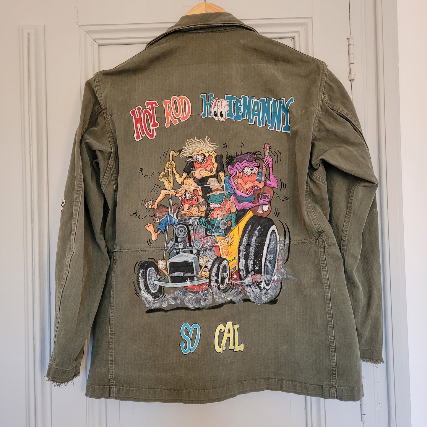 In loving memory of ED "Big Daddy" Roth handpainted french 50's miliray jacket surfer hot rod