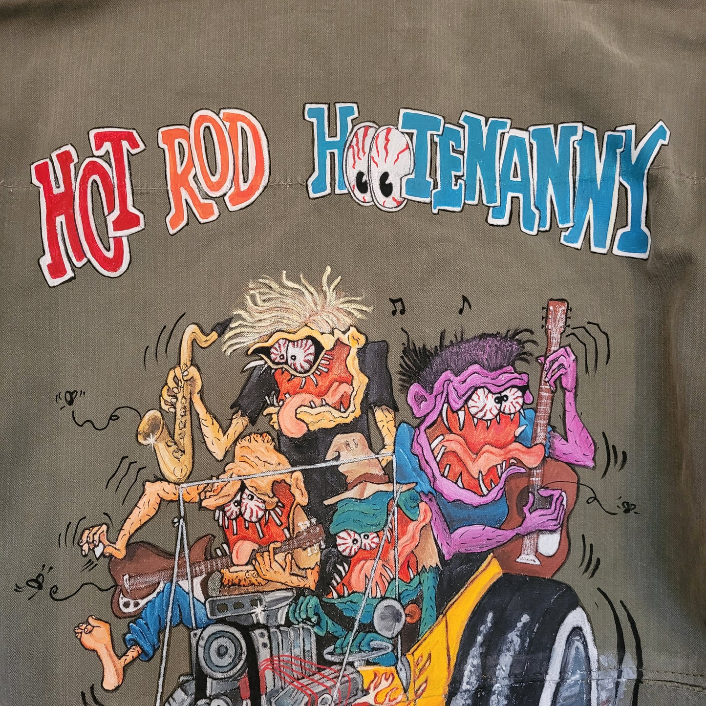 In loving memory of ED "Big Daddy" Roth handpainted french 50's miliray jacket surfer hot rod