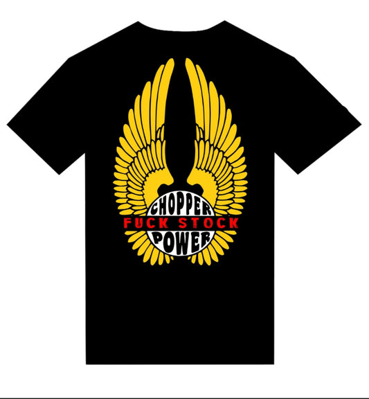 T-shirt "Chopper Power Fuck Stock" Version Yellow