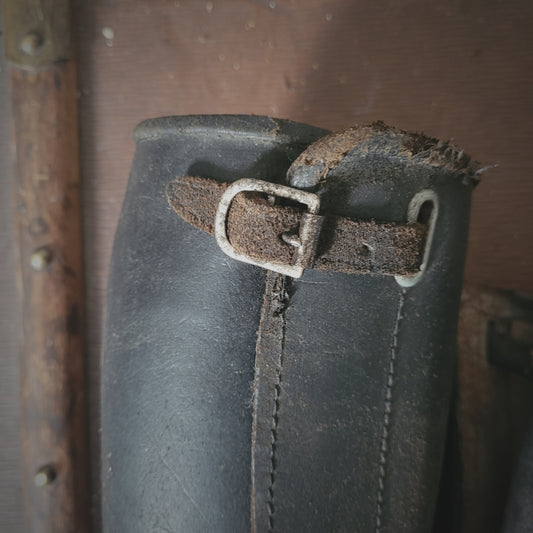 Leather 40's gaiters leggings / Guêtres, jambières cuir années 40