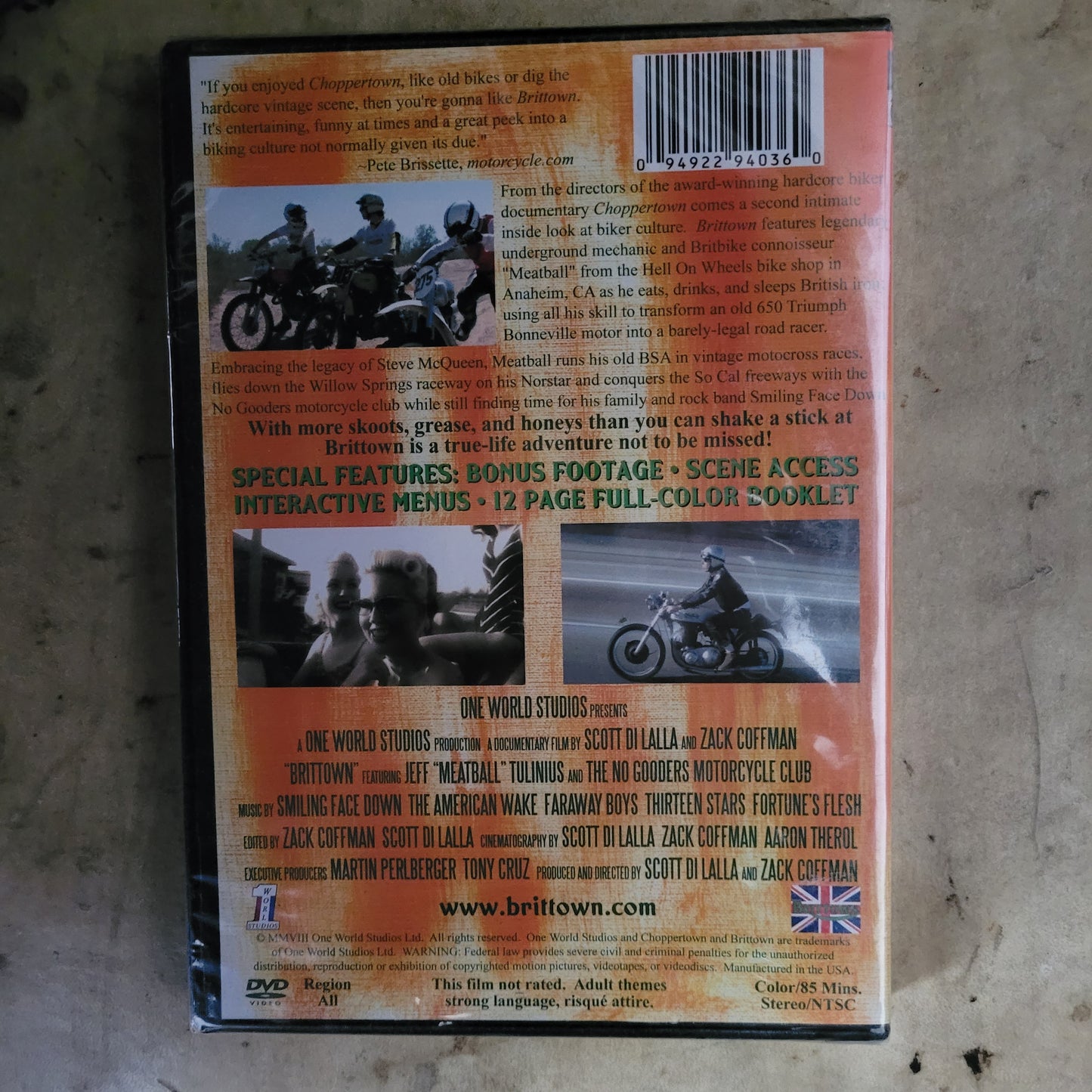 DVD all regions about english bikes past time in California