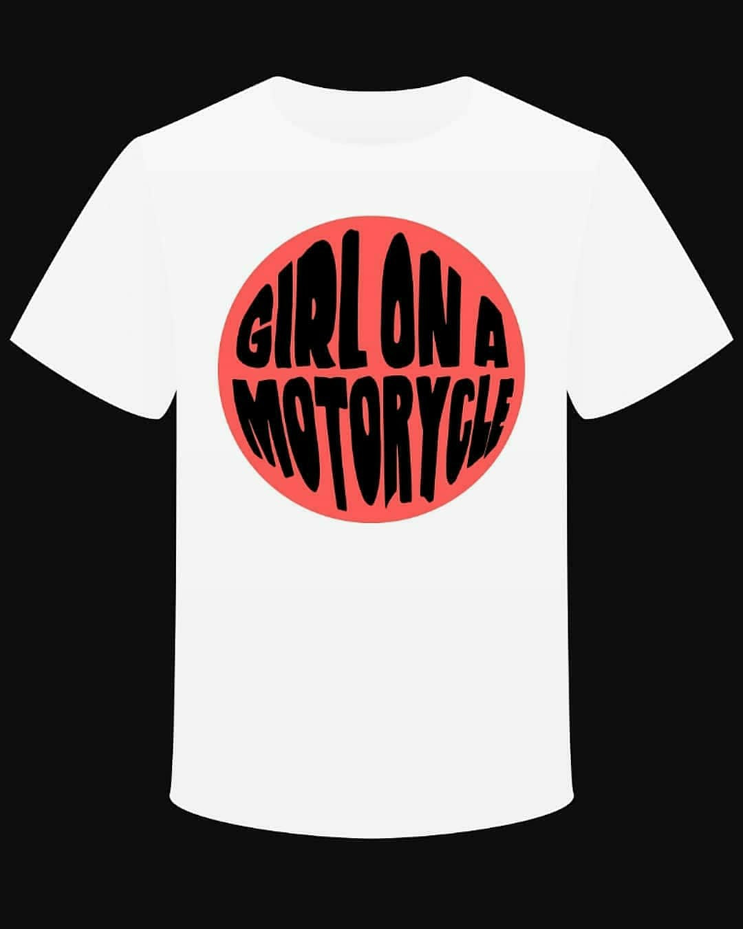 T-shirt "Girl on a Motorcycle" Version Rose