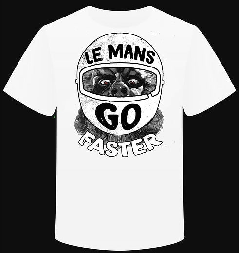 T-shirt "Gorille Le Mans Go Faster" Version Blanc
