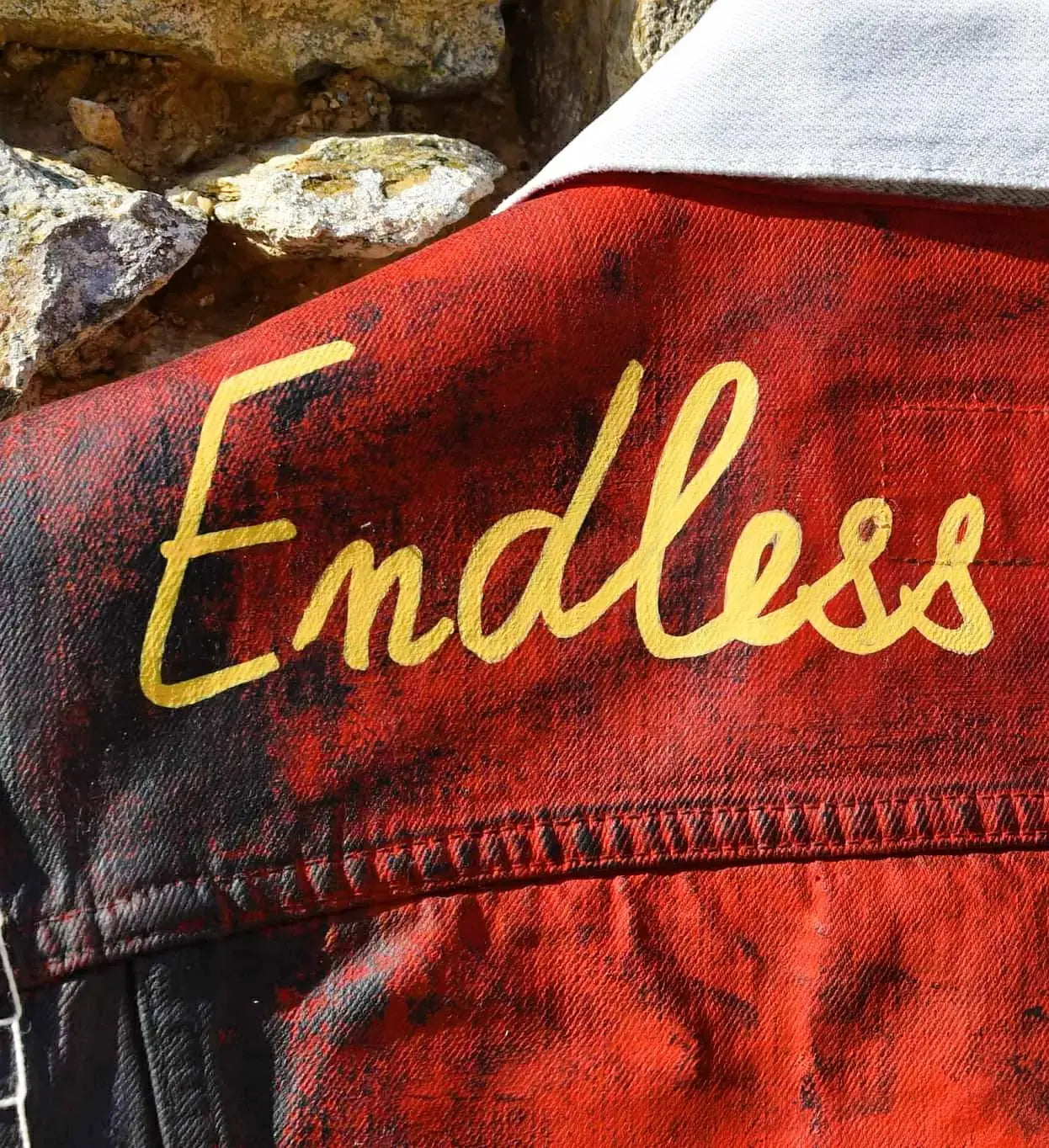 "ENDLESS RIDE" Handpainted Levi's Jacket/ veste peinte à la main
