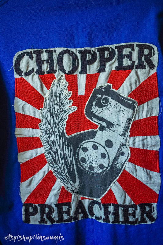 Vintage 50's handembroided jacket Chopper Preacher/ Veste ouvrière brodée main