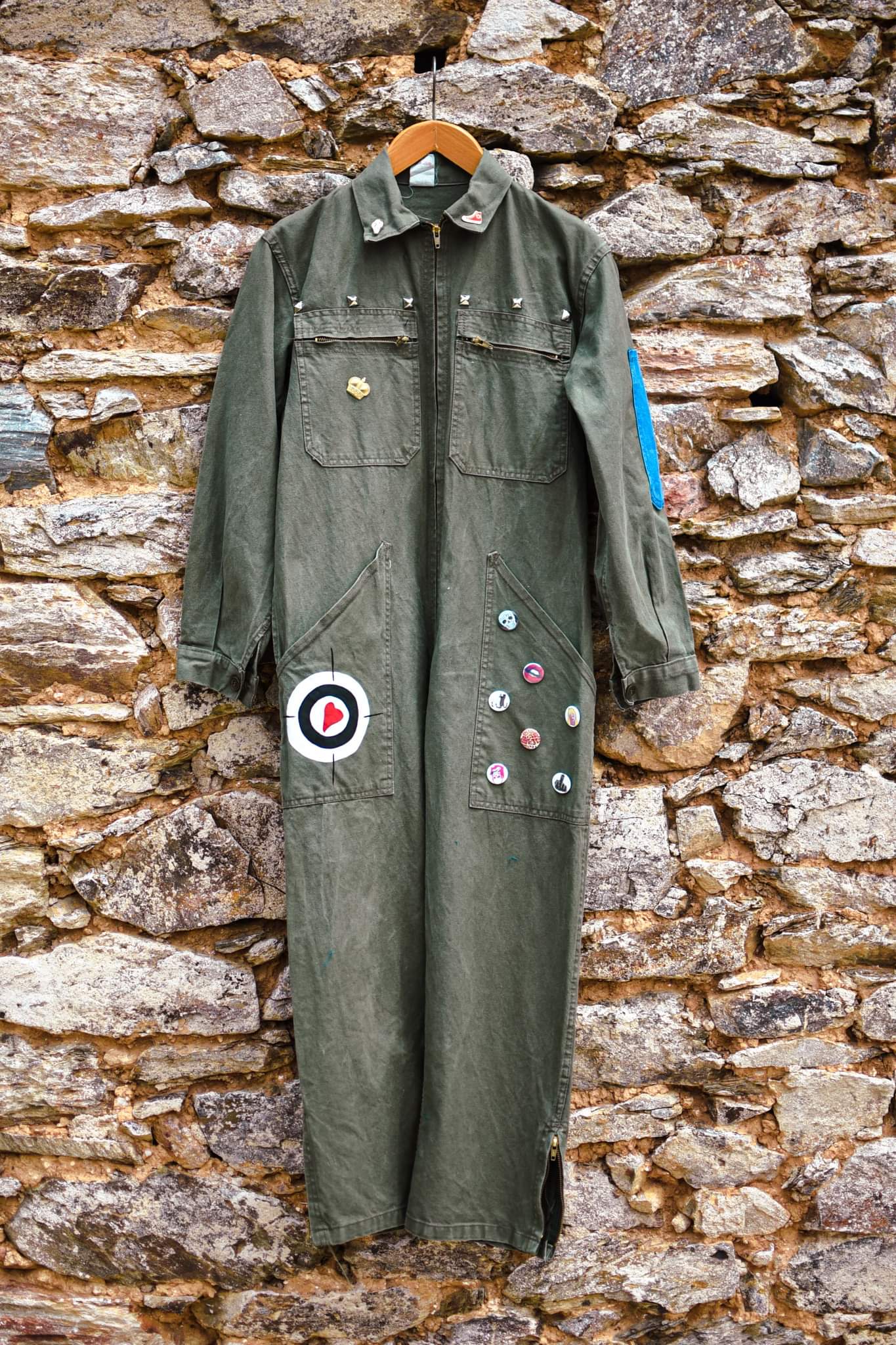 KISS KISS BANG BANG French Army Coverall 70's painted by hand/ combinaison armée française peinte main