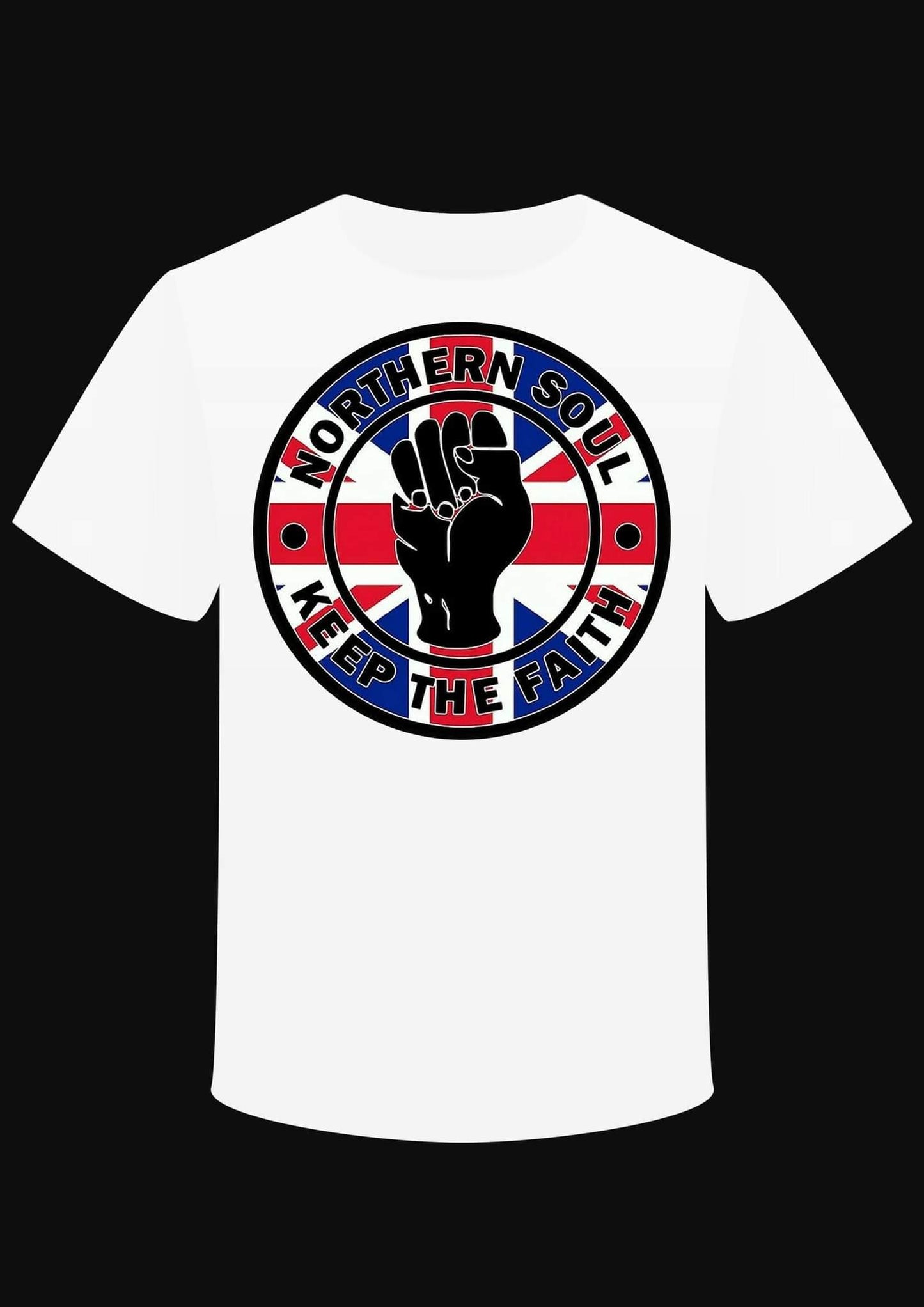 T-shirt "Northern Soul... Keep the Faith" Flag UK